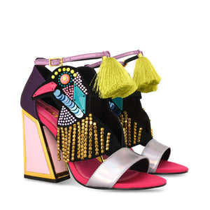 AYA BLACKCURRANT/IRIDESCENT ROCK SANDALS