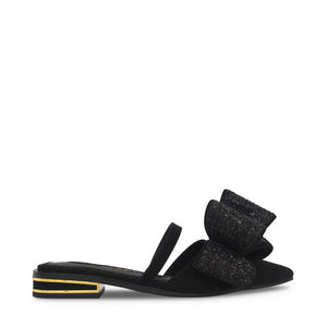 ANGIE BLACK GLITTER FLATS