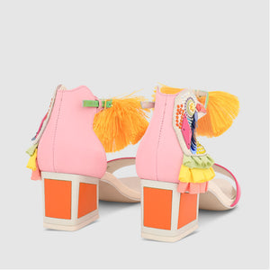 KAY SPRITZ ORANGE MULTI SANDALS