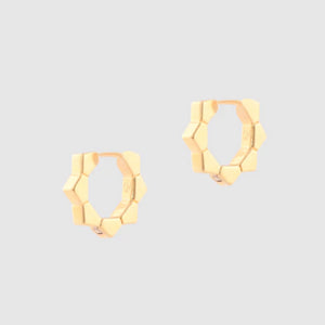 KM JEWELRY: PRISM STUD HUGGIE HOOP EARRINGS